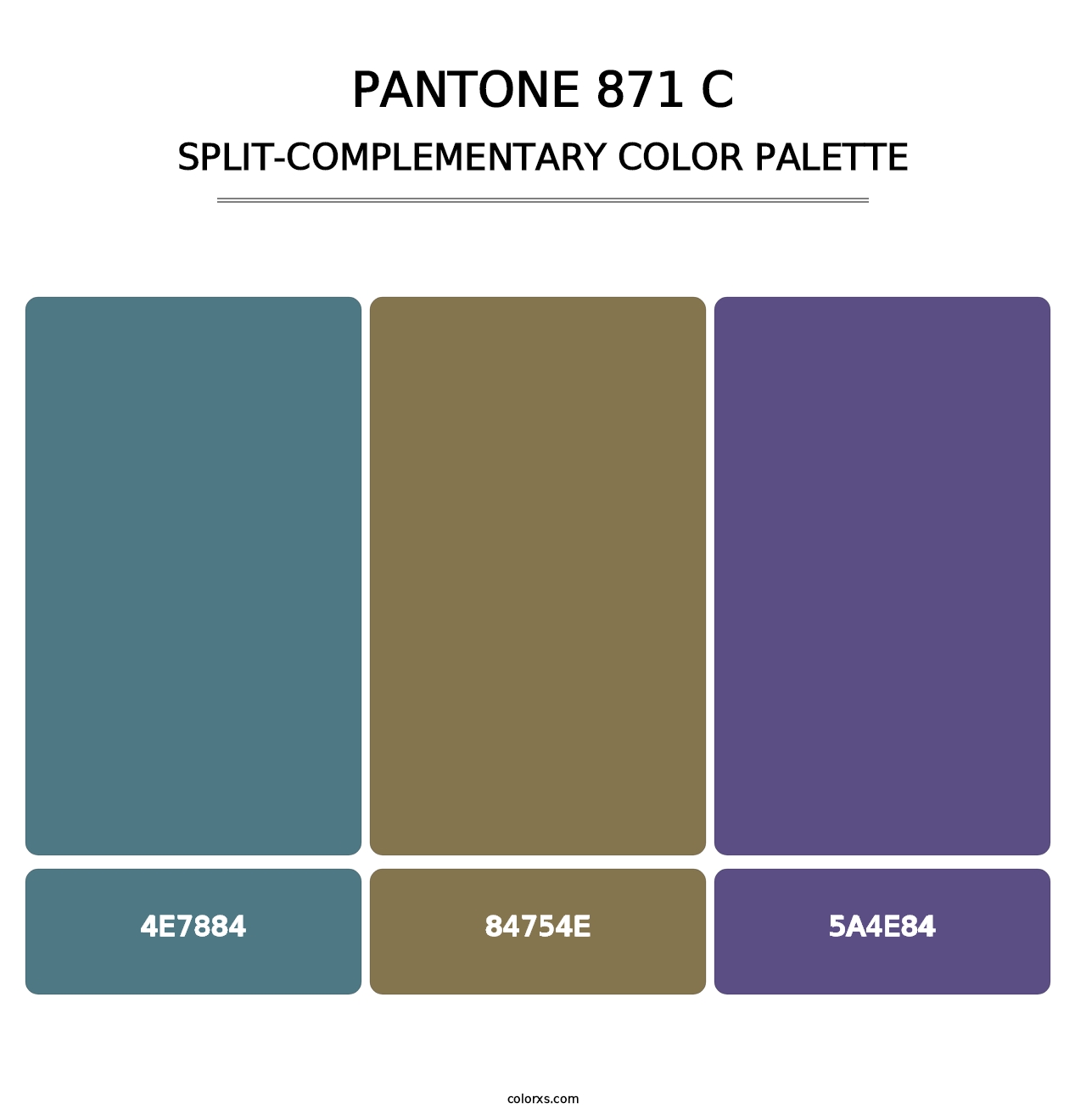 PANTONE 871 C - Split-Complementary Color Palette