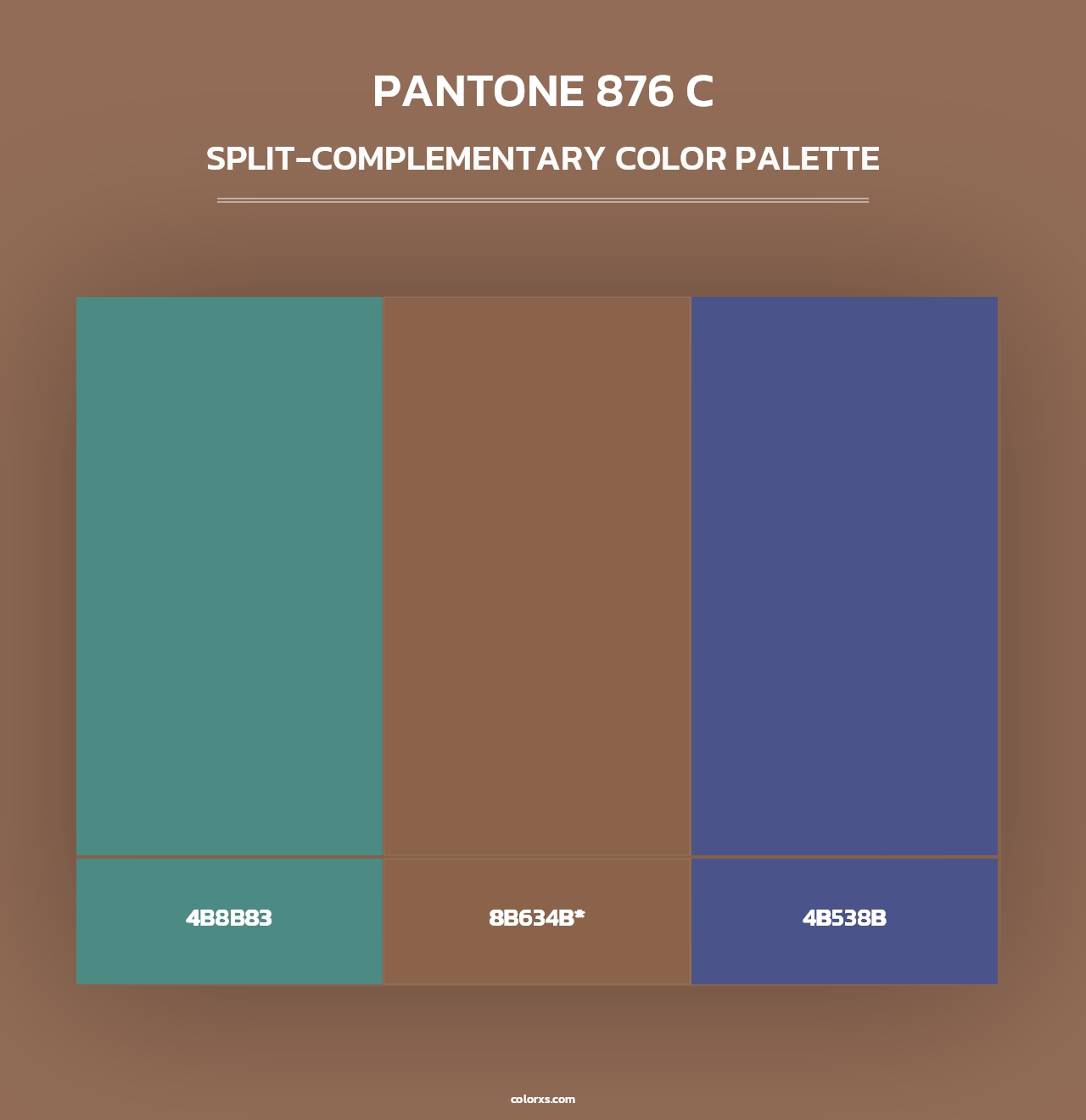 PANTONE 876 C - Split-Complementary Color Palette
