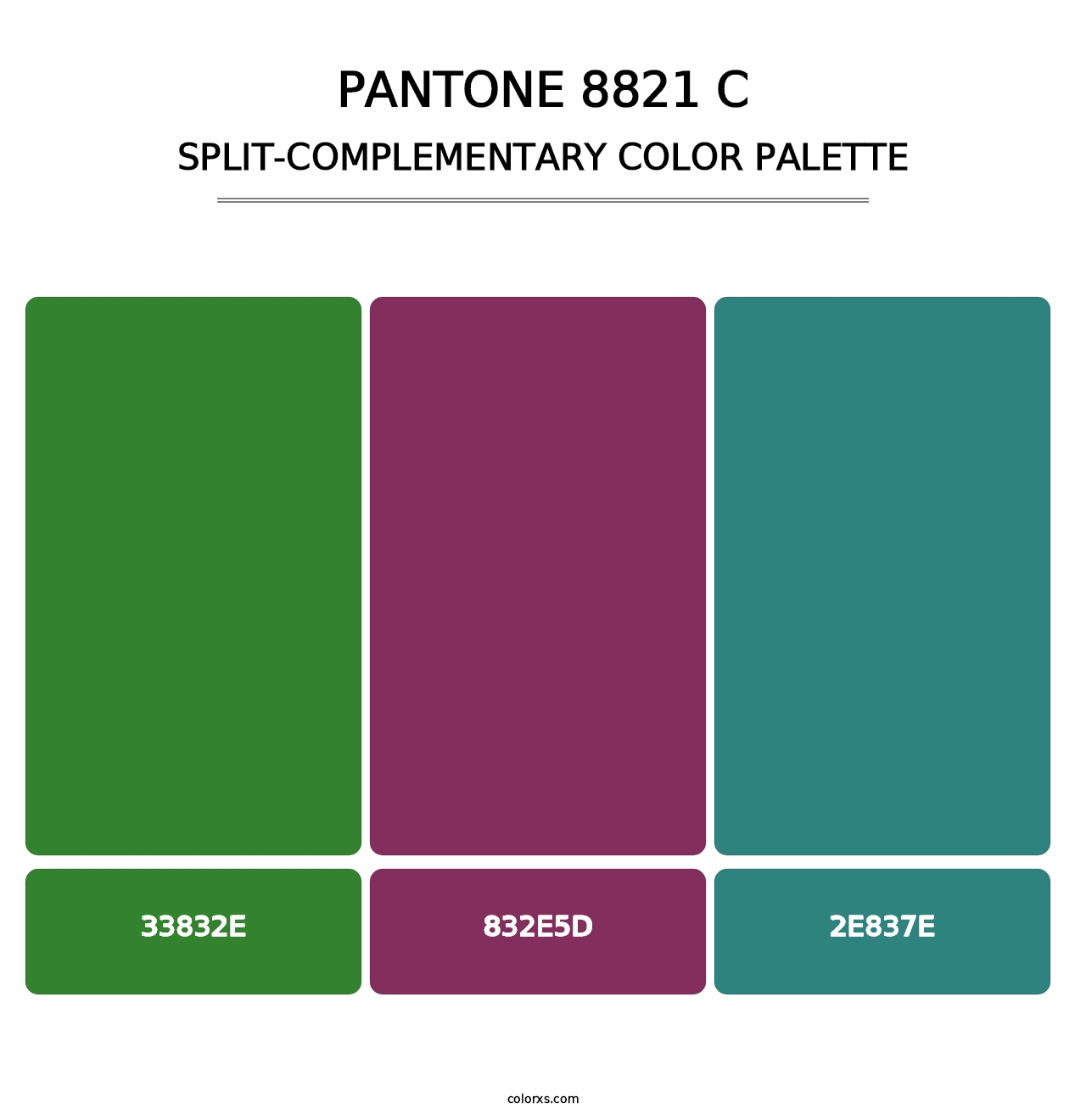 PANTONE 8821 C - Split-Complementary Color Palette