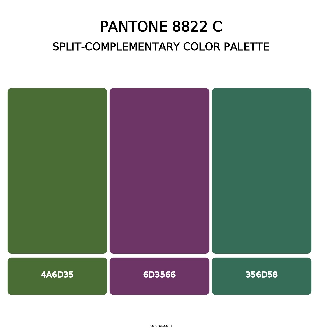 PANTONE 8822 C - Split-Complementary Color Palette