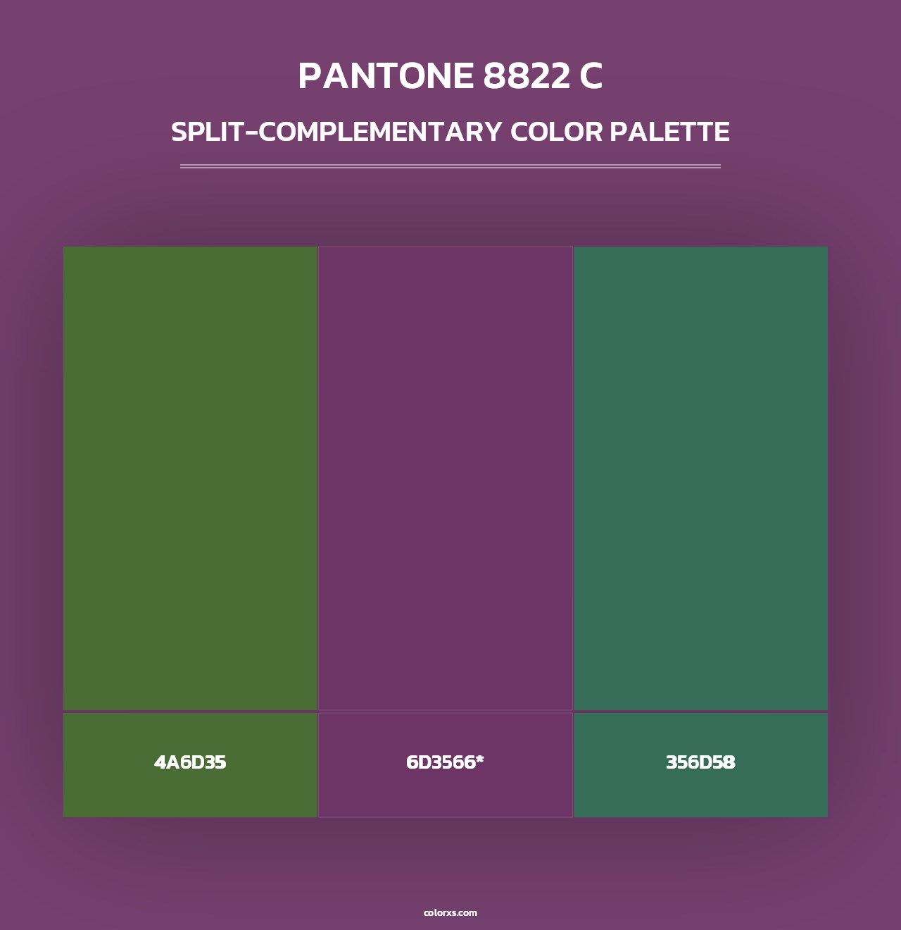 PANTONE 8822 C - Split-Complementary Color Palette