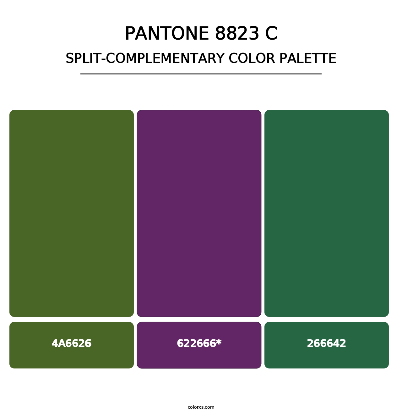 PANTONE 8823 C - Split-Complementary Color Palette