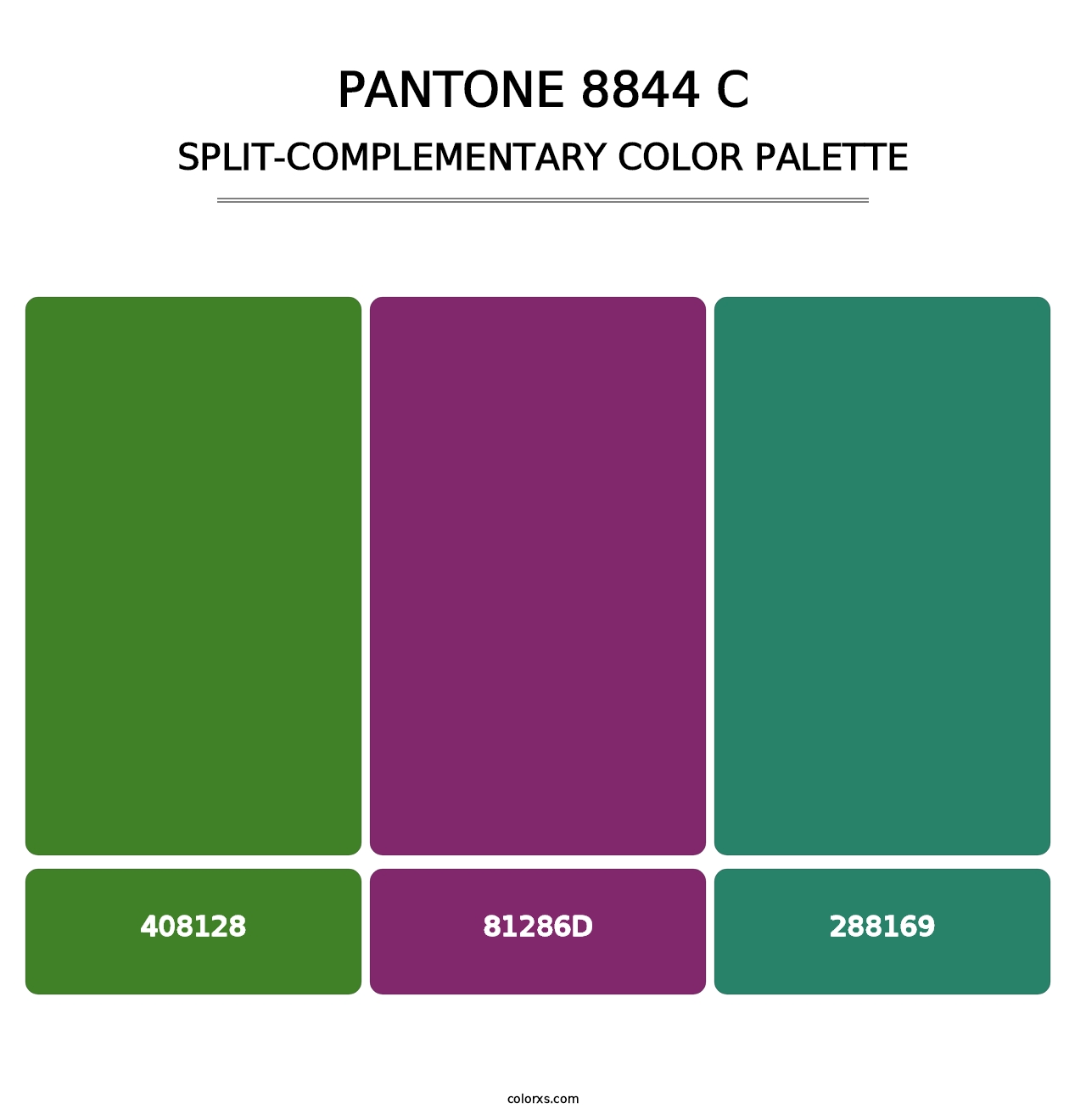 PANTONE 8844 C - Split-Complementary Color Palette