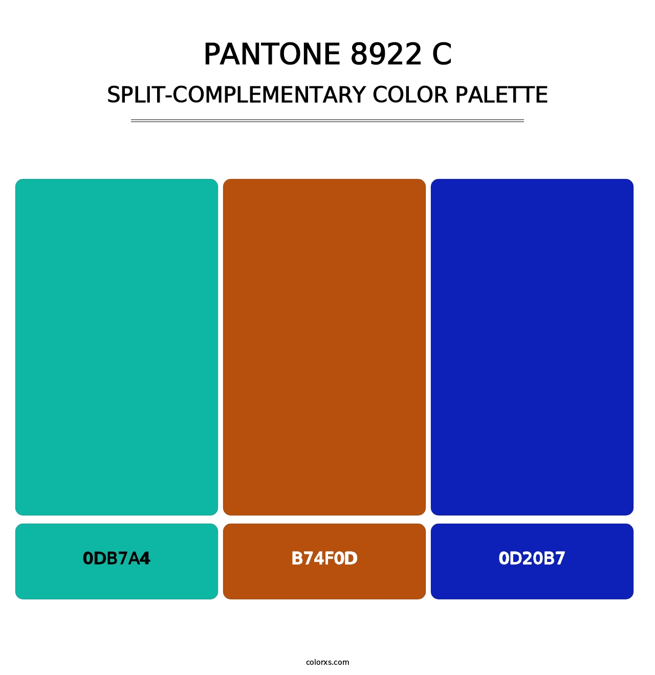 PANTONE 8922 C - Split-Complementary Color Palette