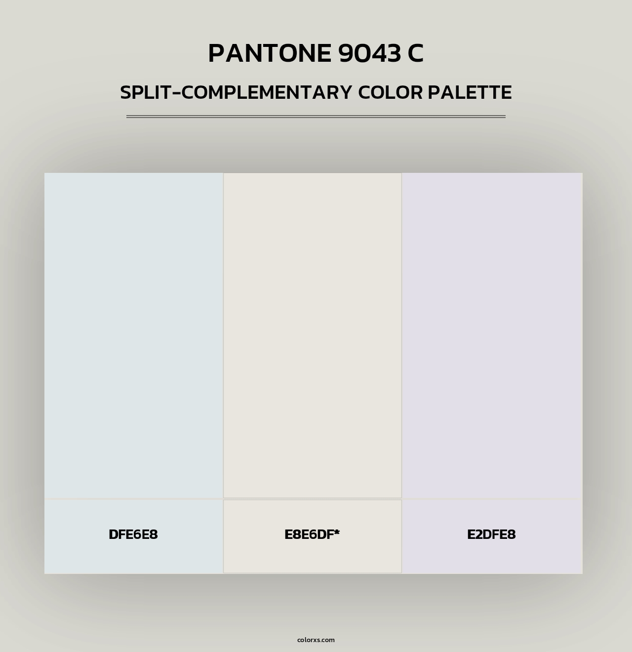 PANTONE 9043 C - Split-Complementary Color Palette