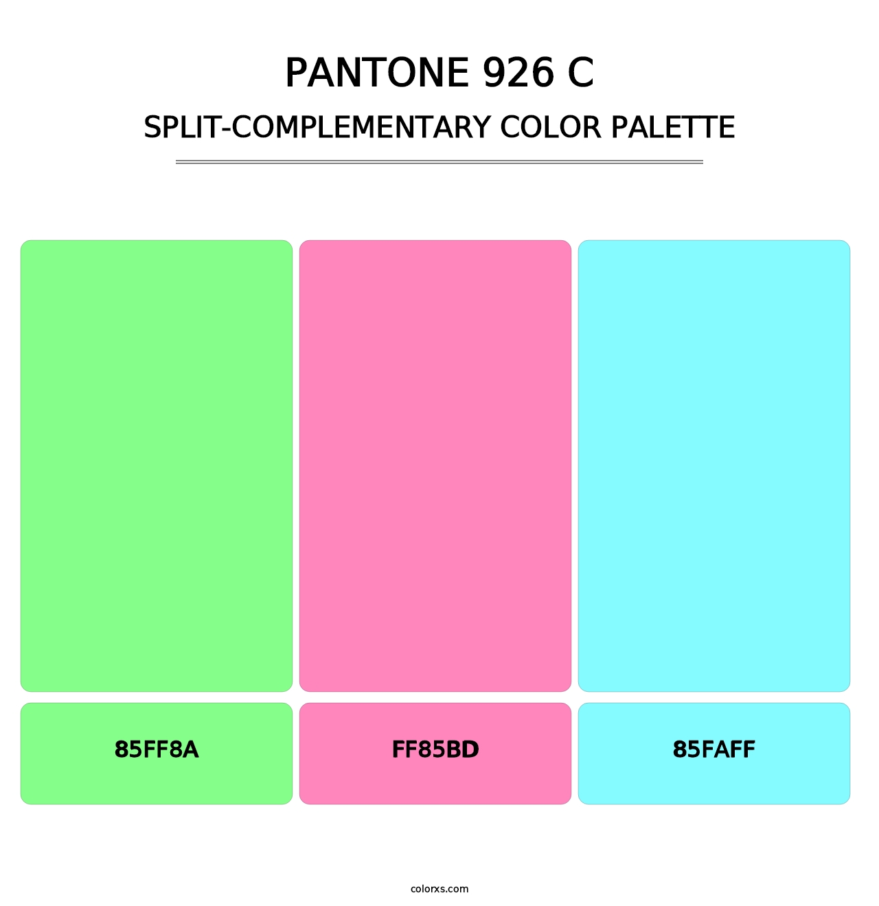 PANTONE 926 C - Split-Complementary Color Palette