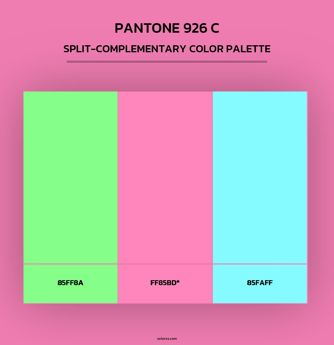 PANTONE 926 C - Split-Complementary Color Palette