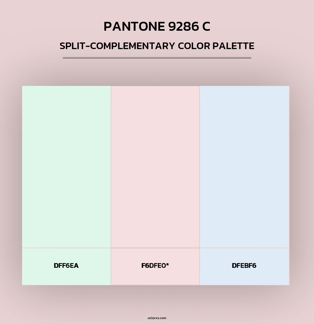 PANTONE 9286 C - Split-Complementary Color Palette
