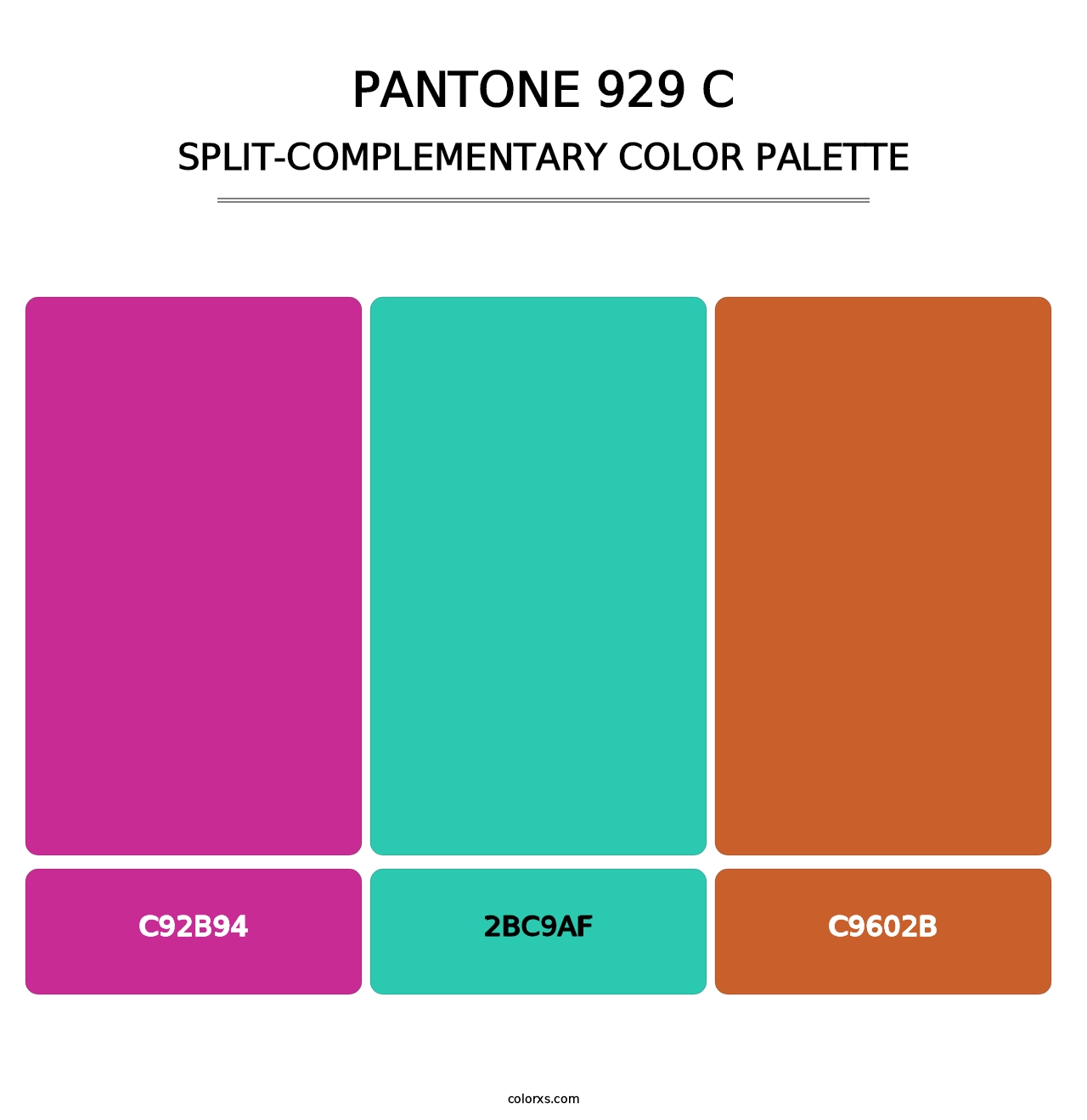 PANTONE 929 C - Split-Complementary Color Palette