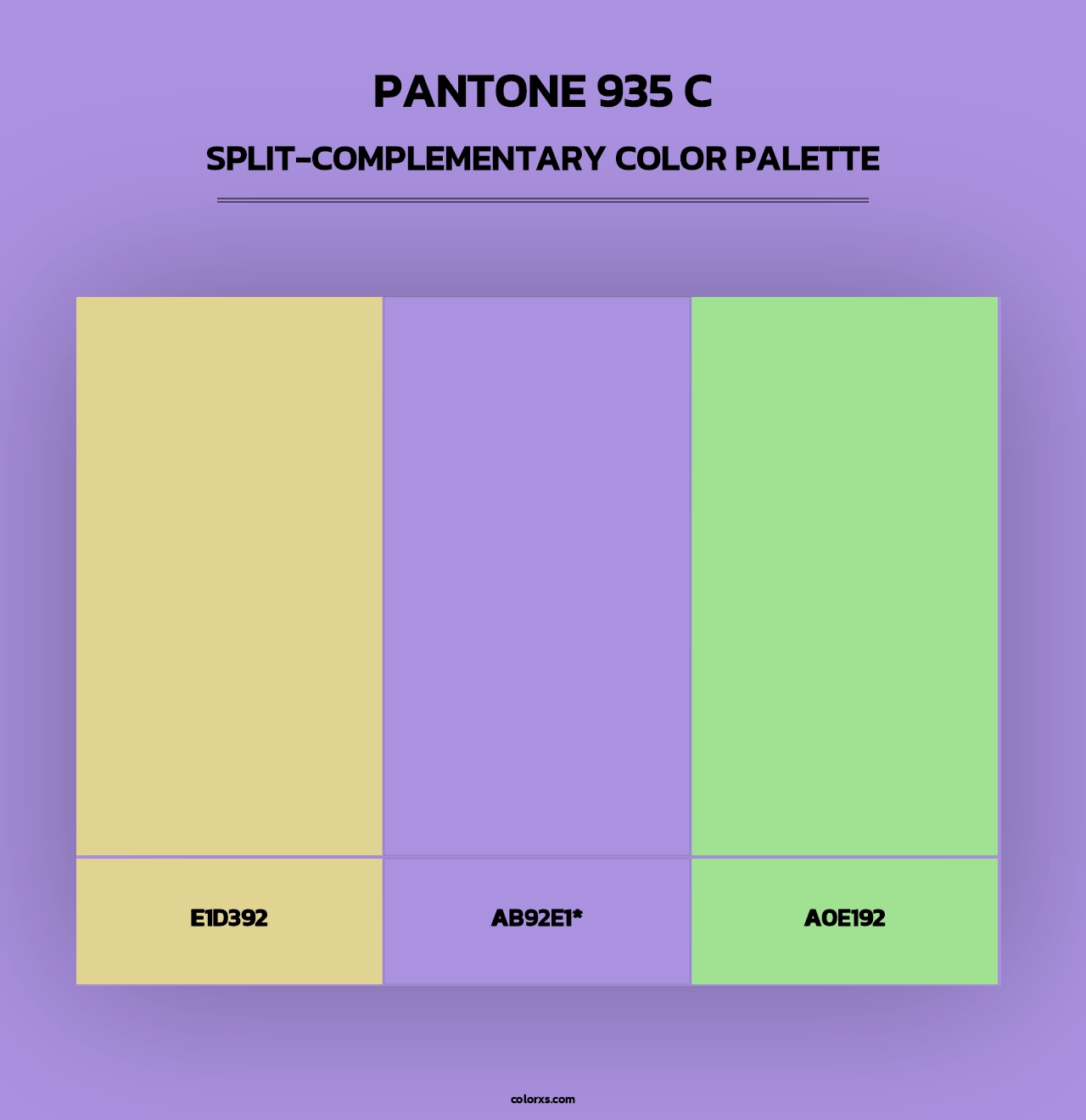 PANTONE 935 C - Split-Complementary Color Palette