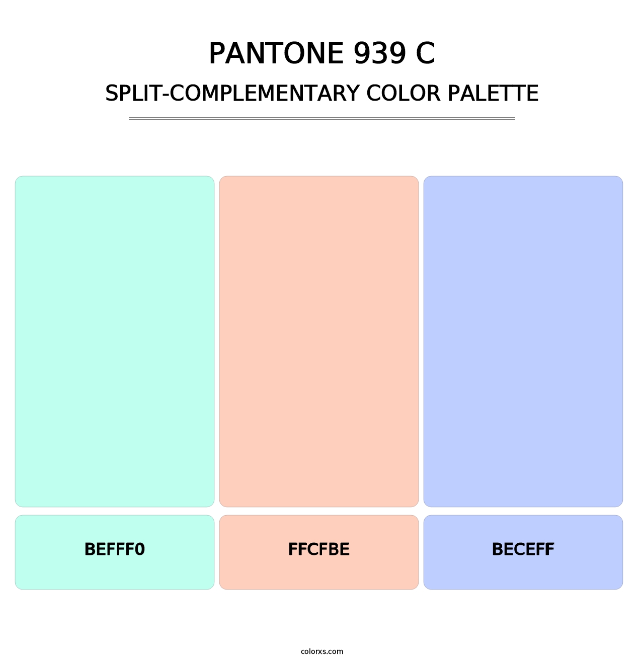 PANTONE 939 C - Split-Complementary Color Palette