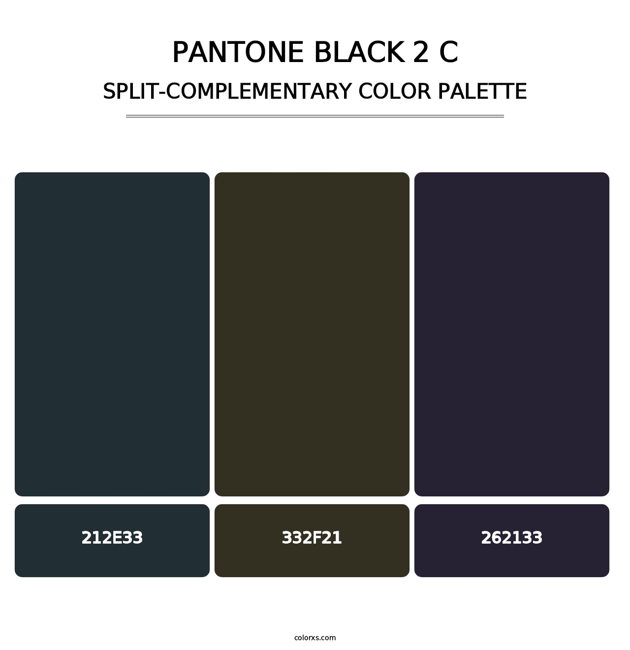 PANTONE Black 2 C - Split-Complementary Color Palette