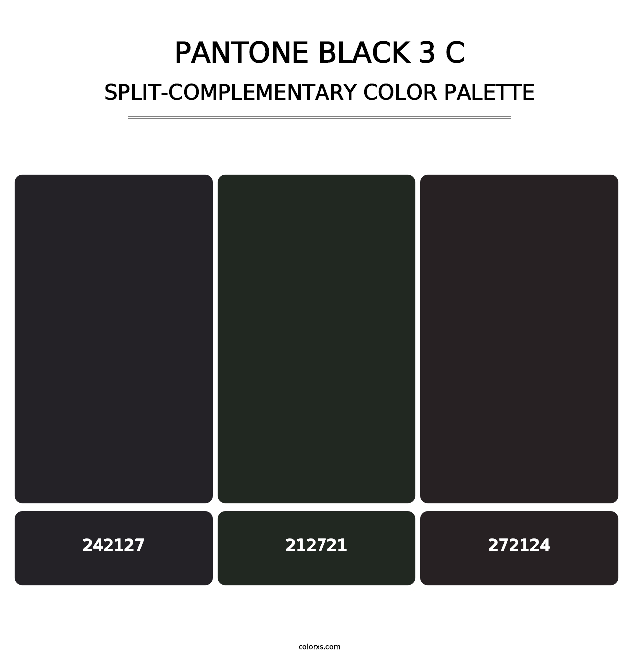 PANTONE Black 3 C - Split-Complementary Color Palette
