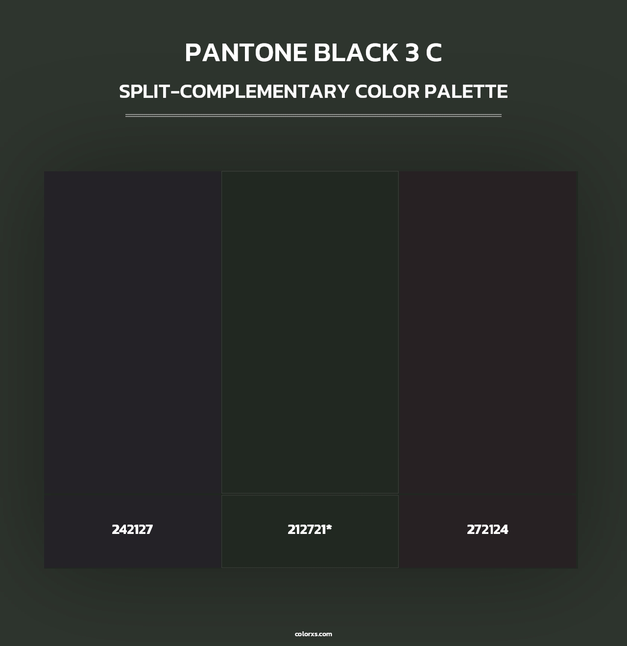 PANTONE Black 3 C - Split-Complementary Color Palette