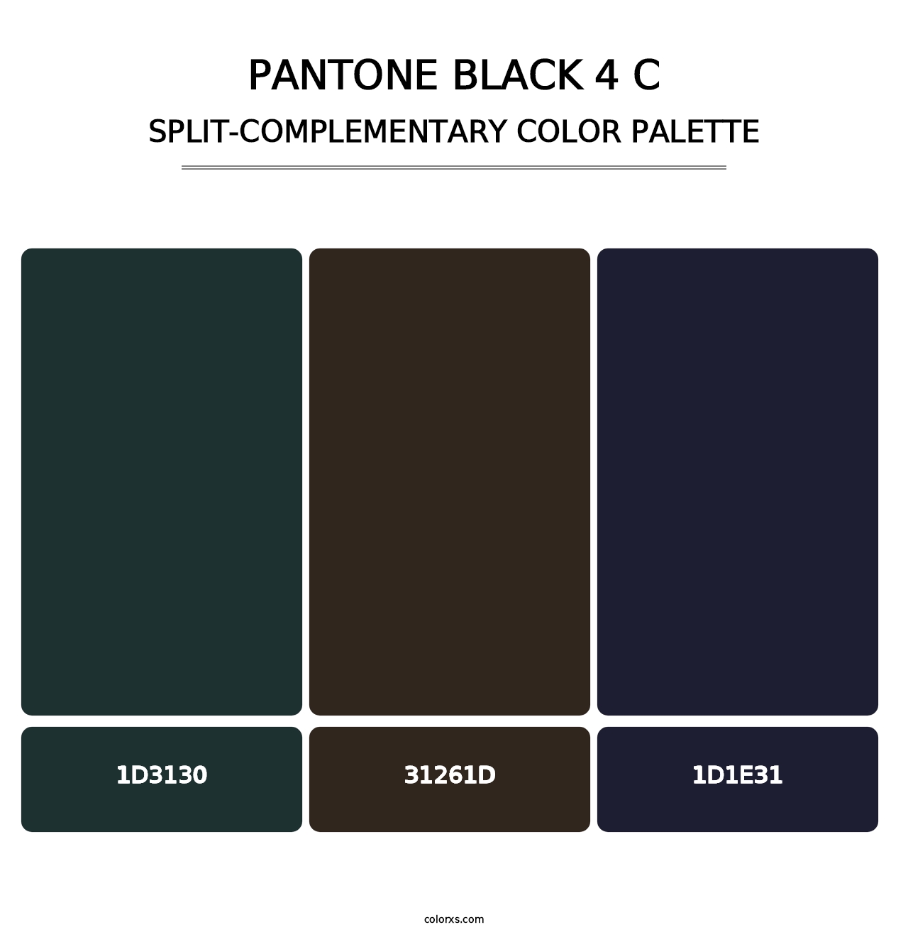 PANTONE Black 4 C - Split-Complementary Color Palette