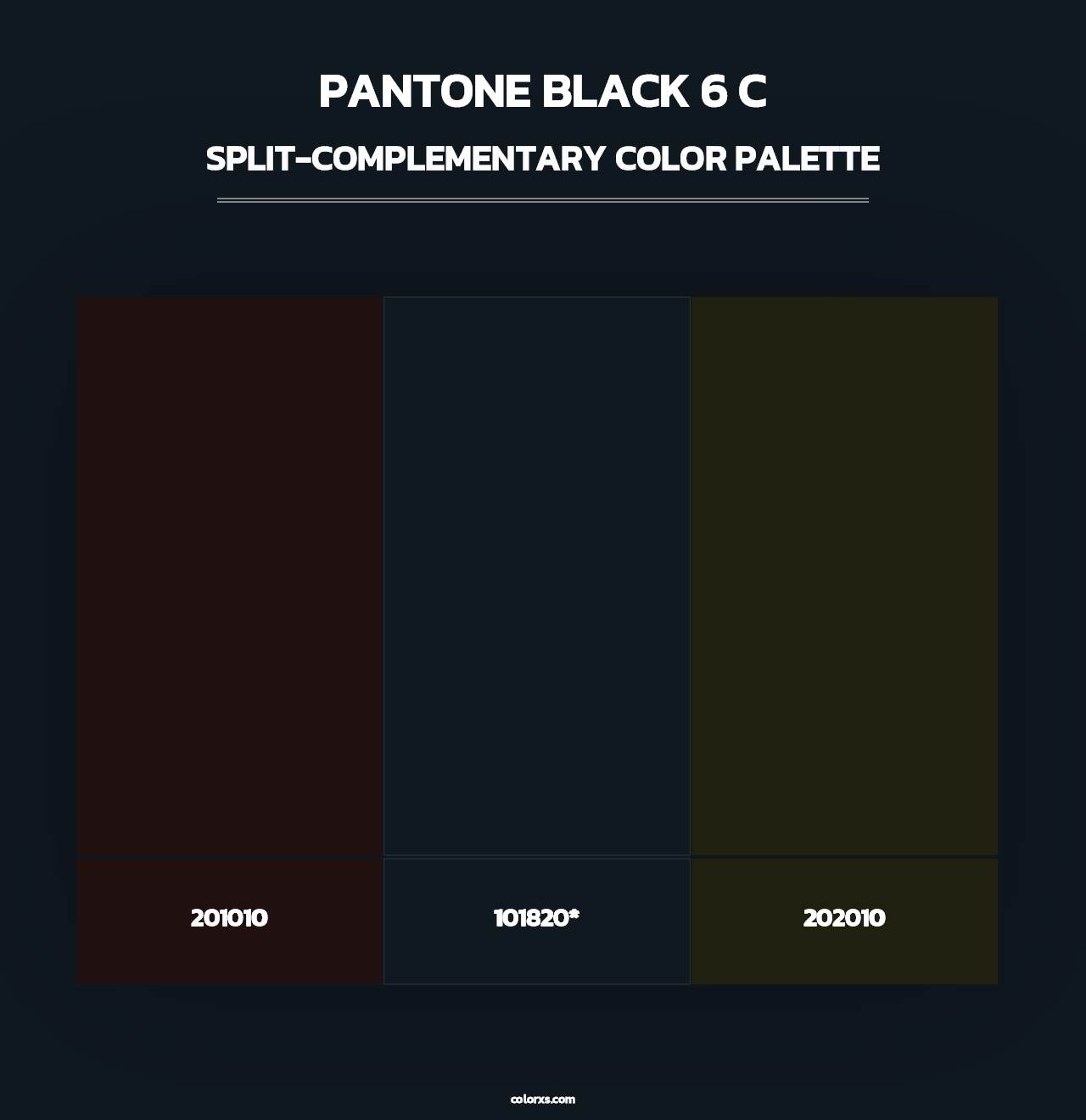 PANTONE Black 6 C - Split-Complementary Color Palette