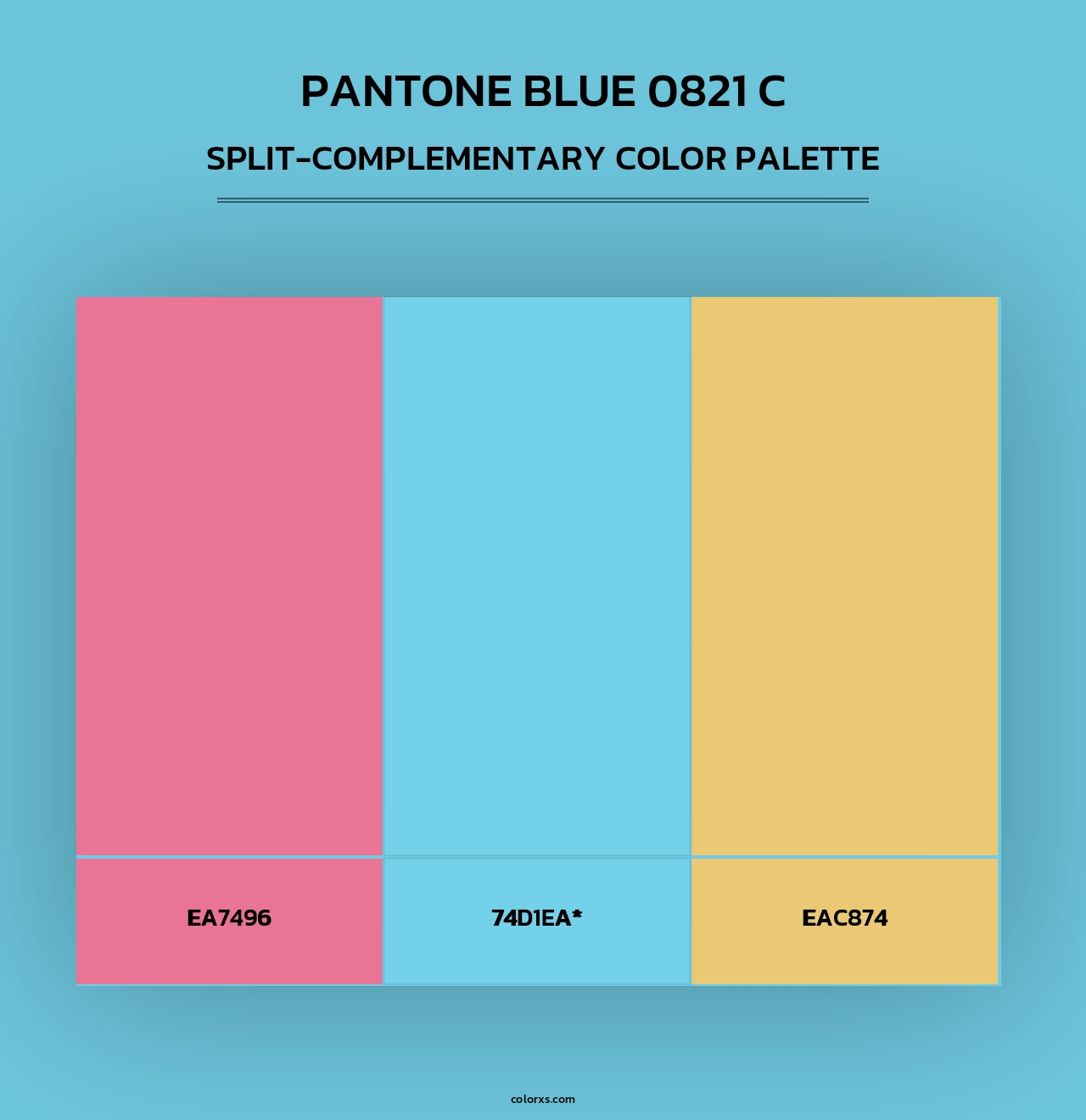 PANTONE Blue 0821 C - Split-Complementary Color Palette