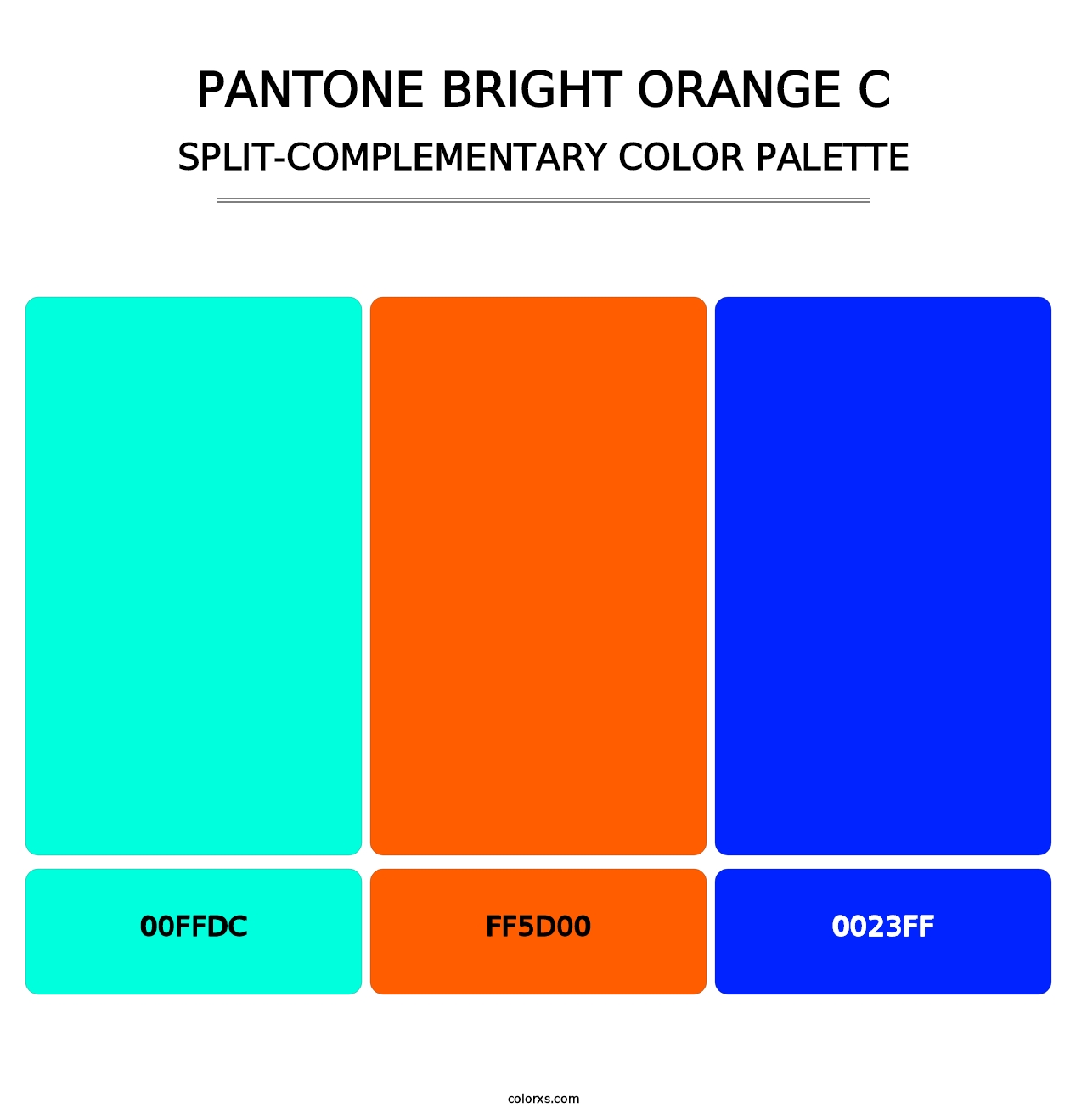 PANTONE Bright Orange C - Split-Complementary Color Palette