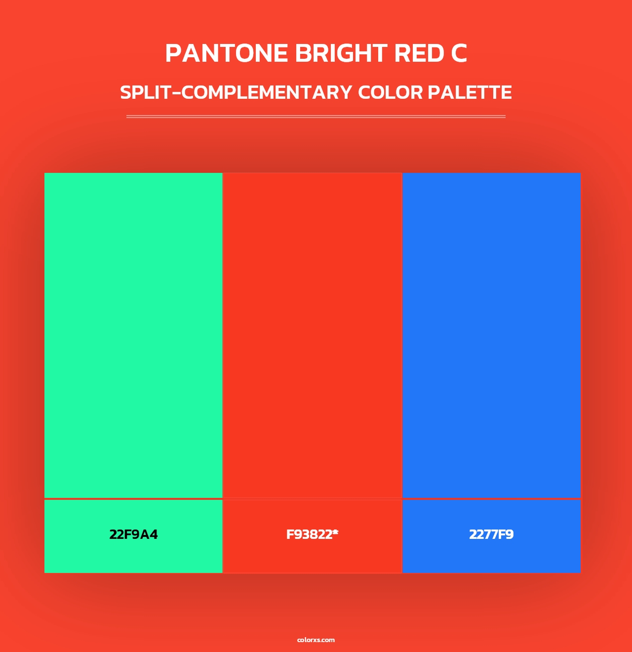 PANTONE Bright Red C - Split-Complementary Color Palette