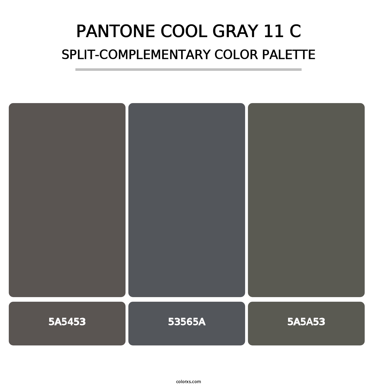 PANTONE Cool Gray 11 C - Split-Complementary Color Palette