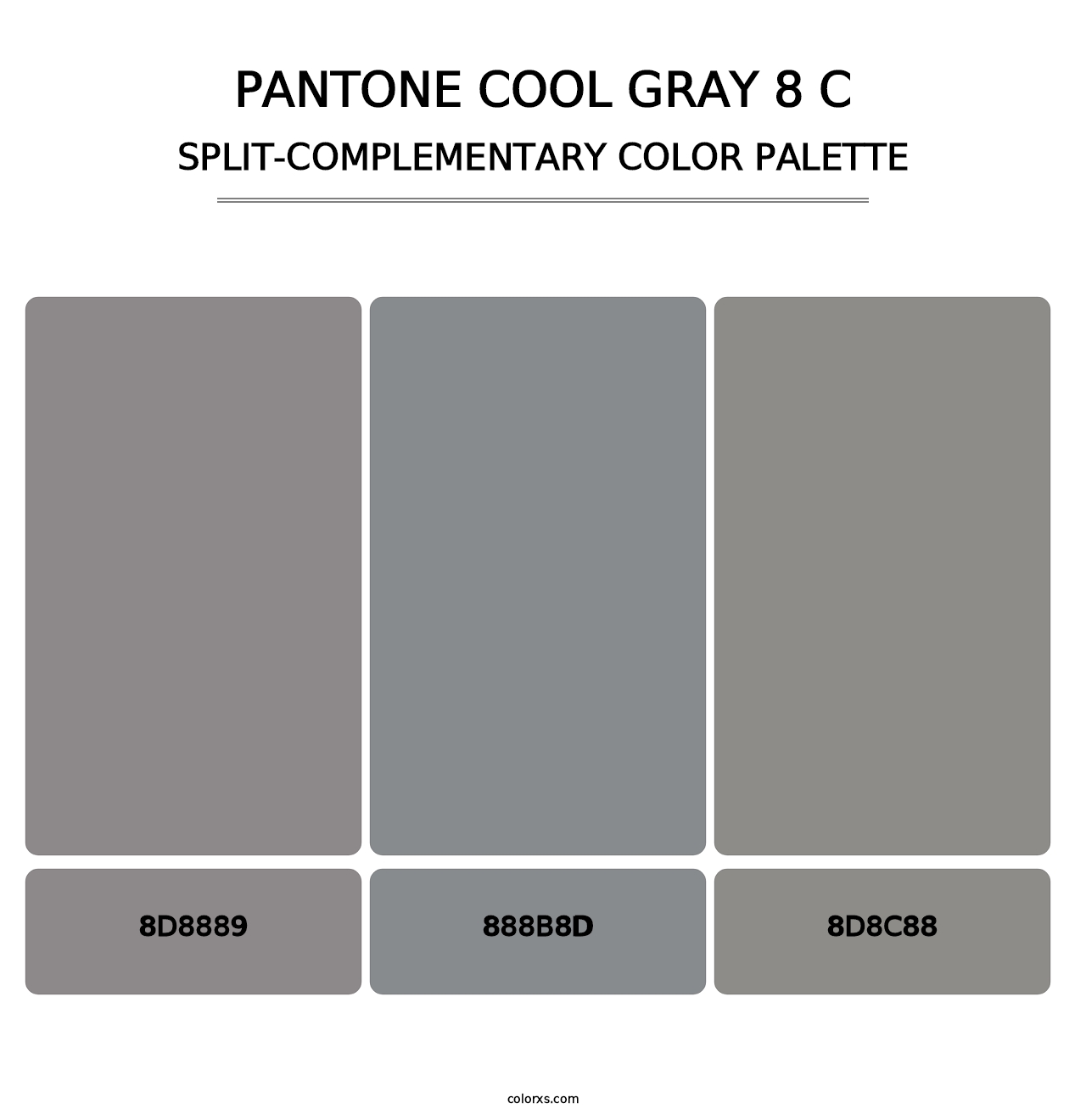 PANTONE Cool Gray 8 C - Split-Complementary Color Palette