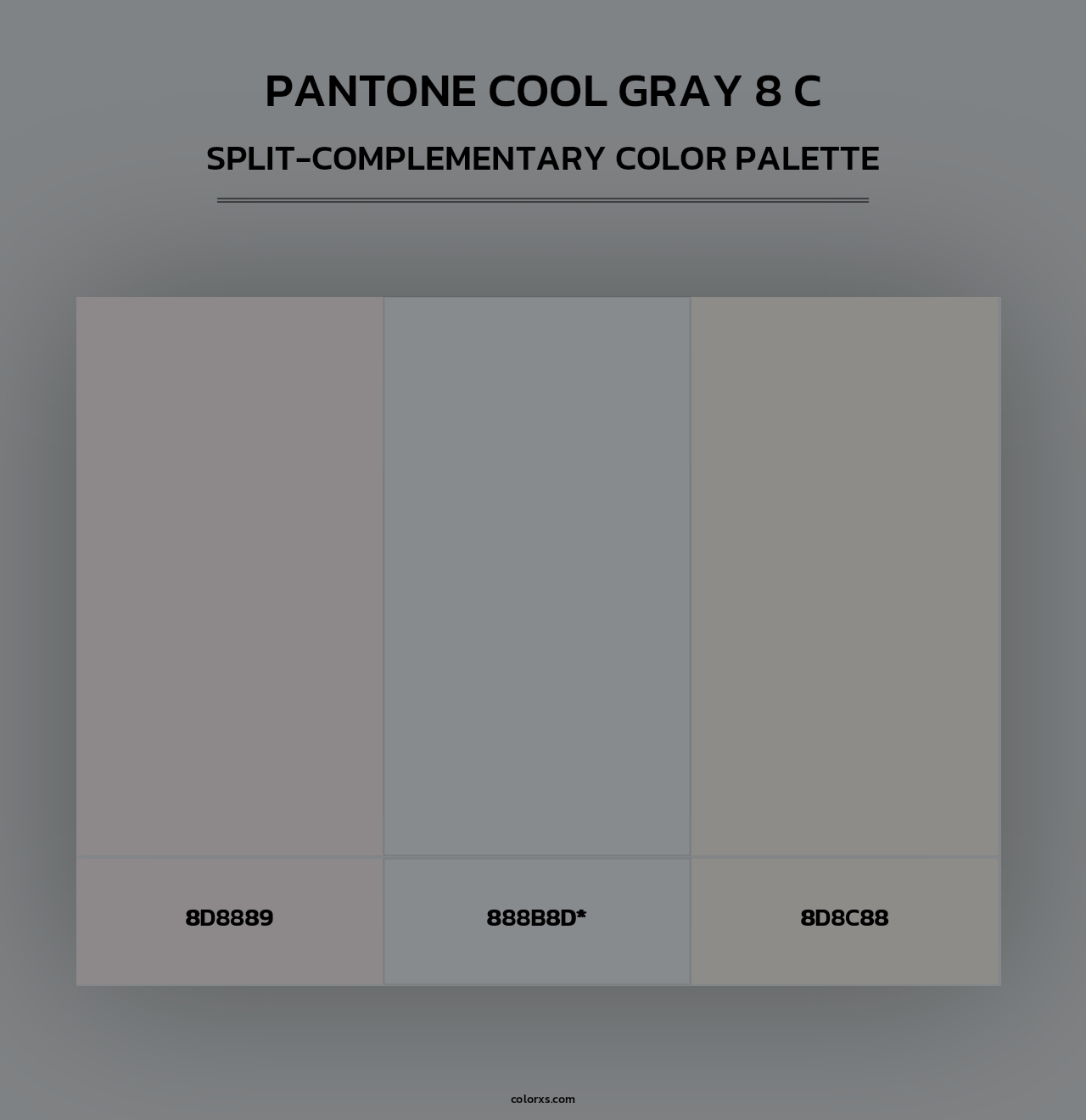 PANTONE Cool Gray 8 C - Split-Complementary Color Palette