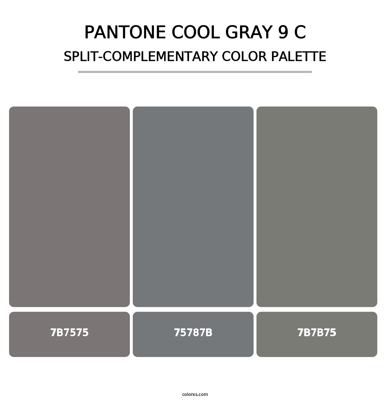 PANTONE Cool Gray 9 C - Split-Complementary Color Palette