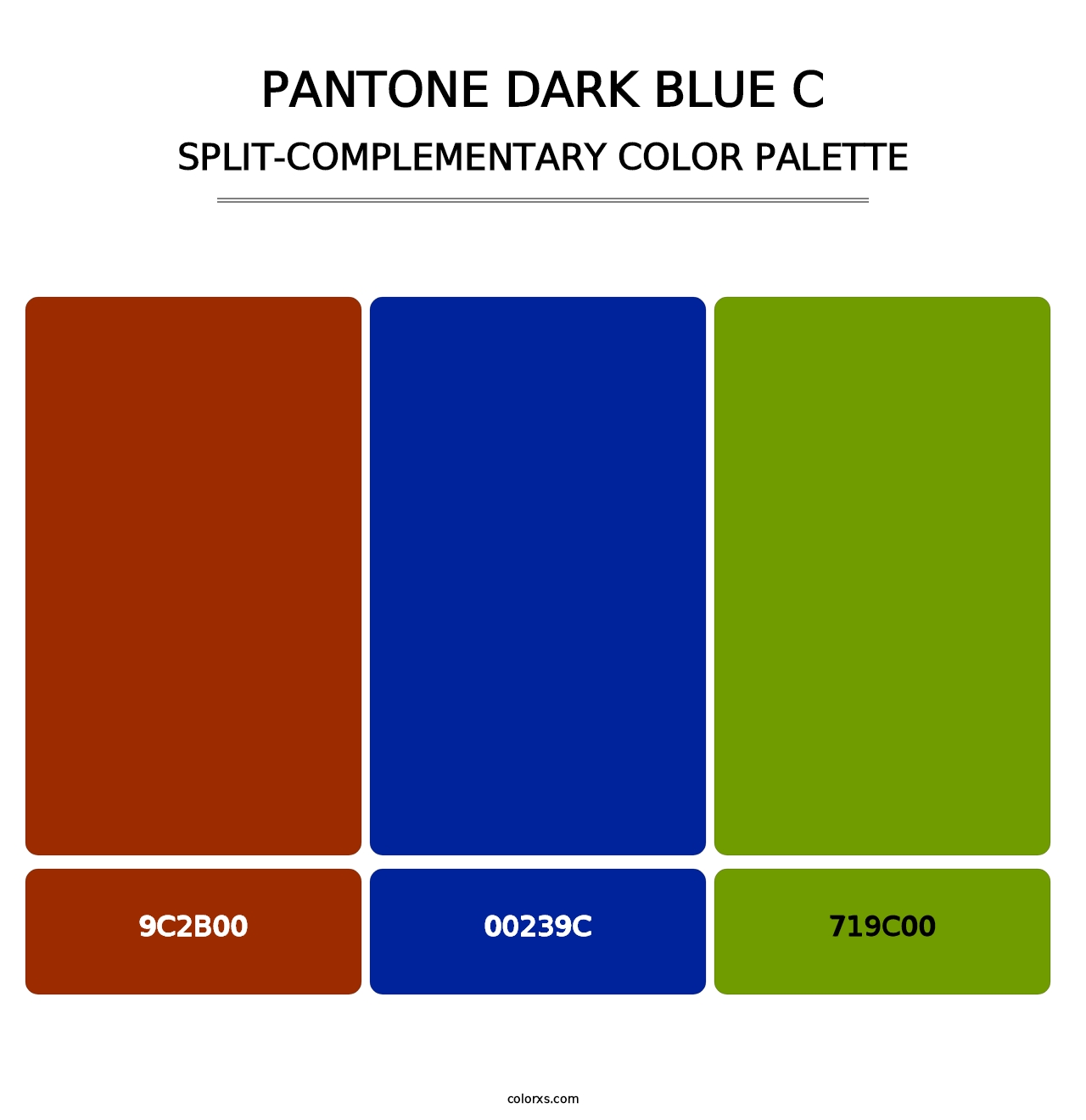 PANTONE Dark Blue C - Split-Complementary Color Palette