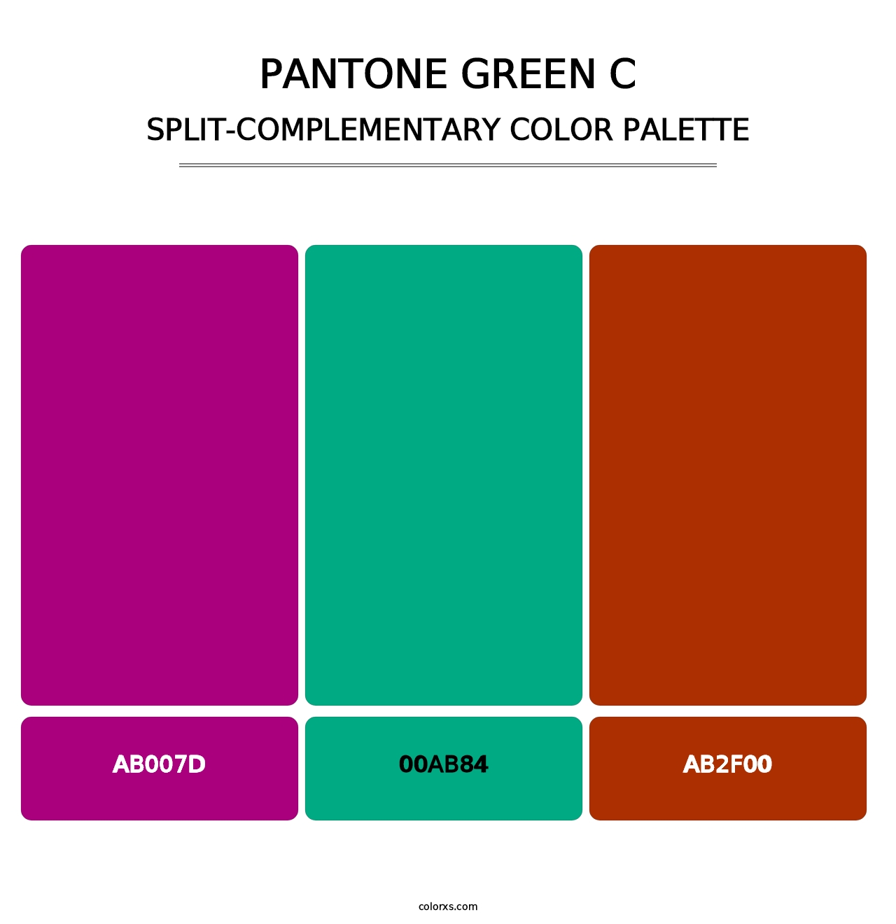 PANTONE Green C - Split-Complementary Color Palette