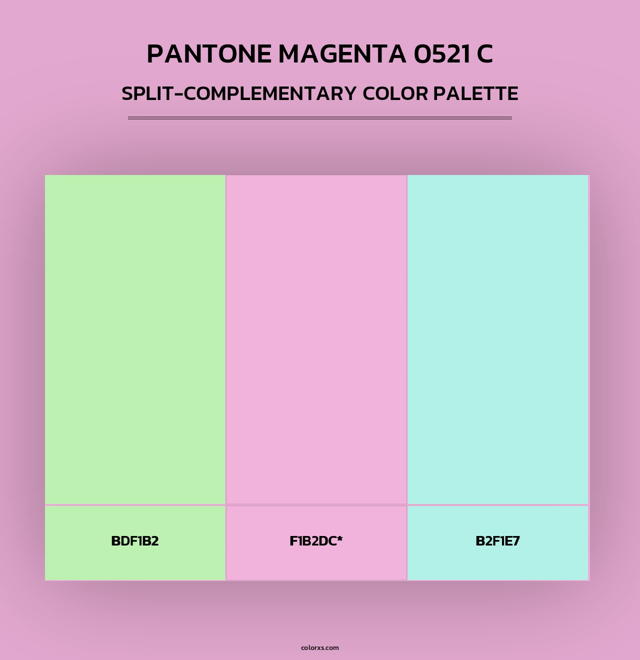 PANTONE Magenta 0521 C - Split-Complementary Color Palette