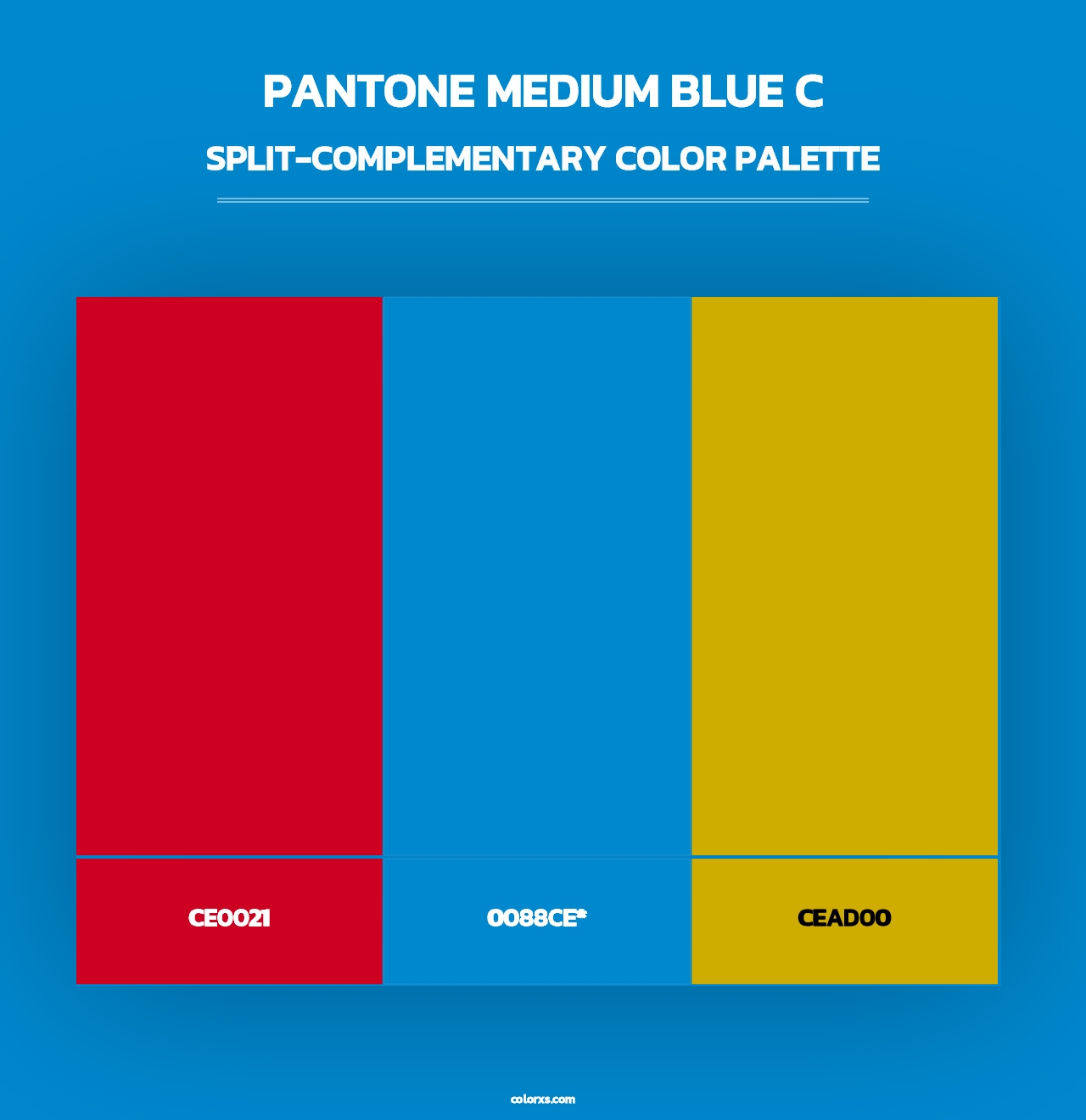 PANTONE Medium Blue C - Split-Complementary Color Palette