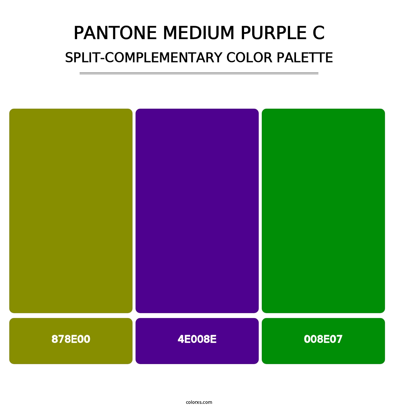 PANTONE Medium Purple C - Split-Complementary Color Palette