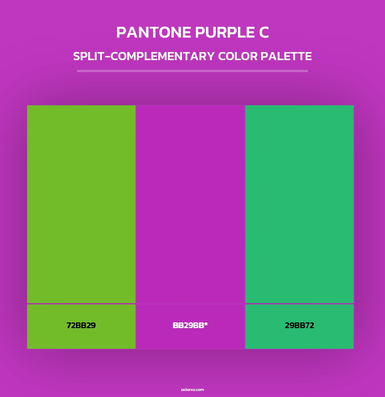 PANTONE Purple C - Split-Complementary Color Palette