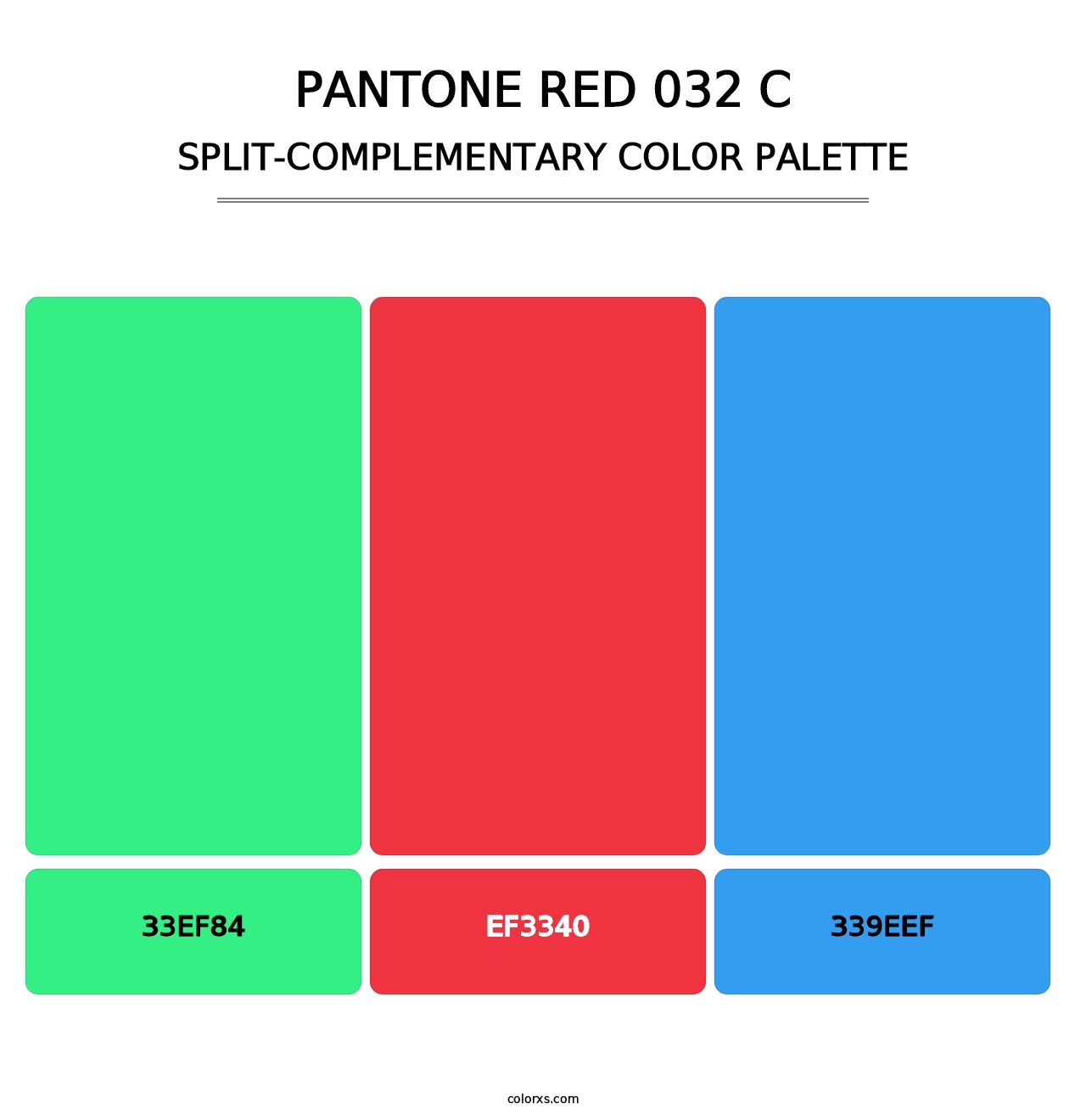 PANTONE Red 032 C - Split-Complementary Color Palette