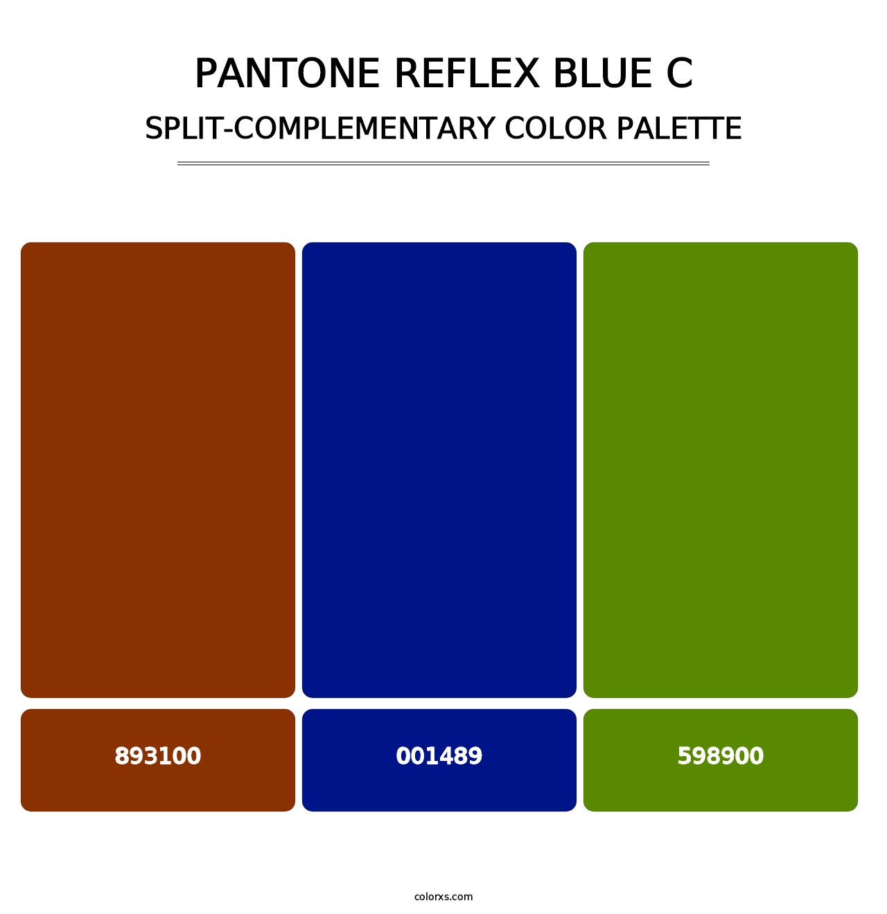 PANTONE Reflex Blue C - Split-Complementary Color Palette