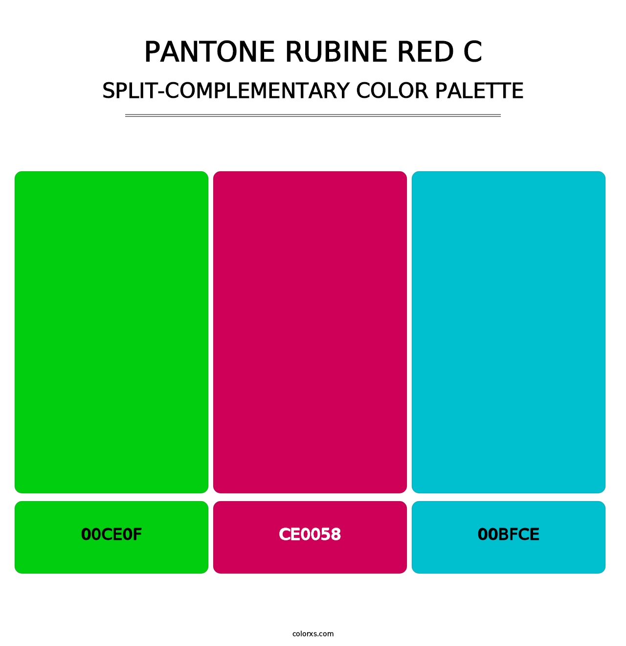 PANTONE Rubine Red C - Split-Complementary Color Palette