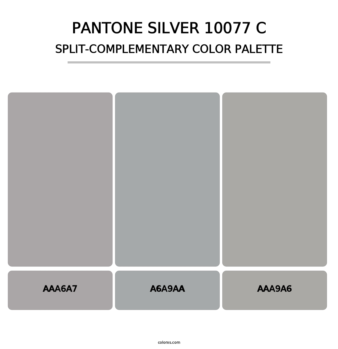 PANTONE Silver 10077 C - Split-Complementary Color Palette