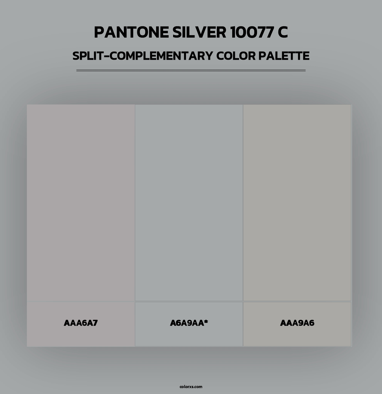 PANTONE Silver 10077 C - Split-Complementary Color Palette