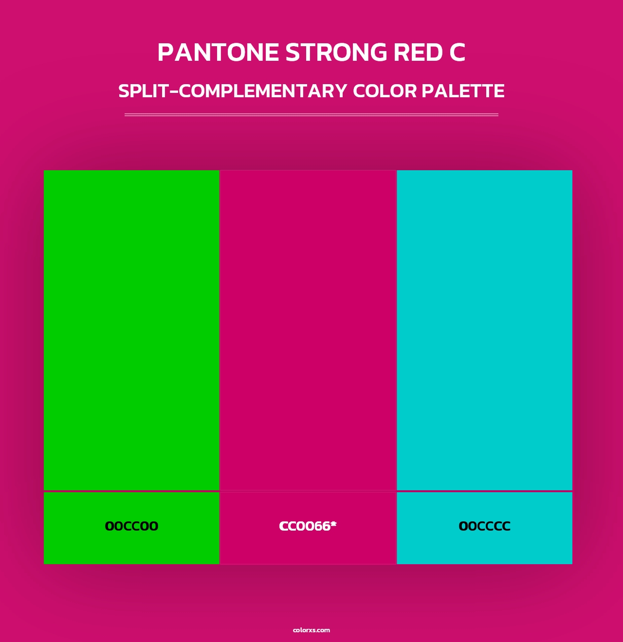 PANTONE Strong Red C - Split-Complementary Color Palette
