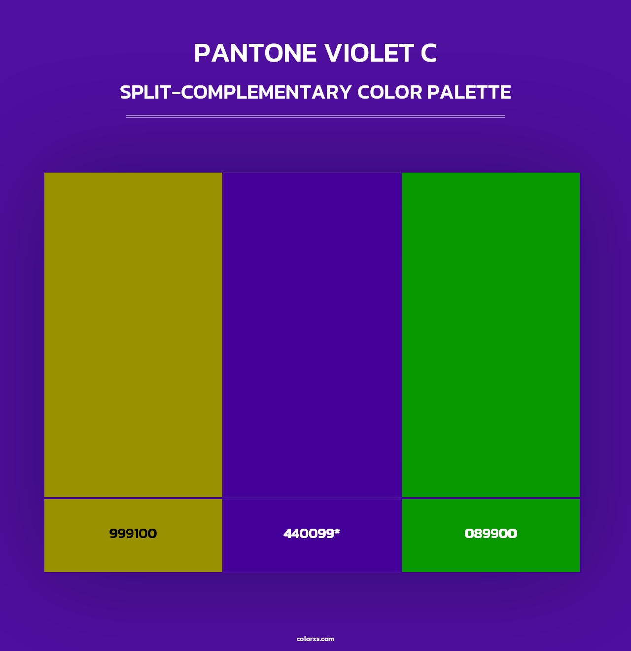 PANTONE Violet C - Split-Complementary Color Palette