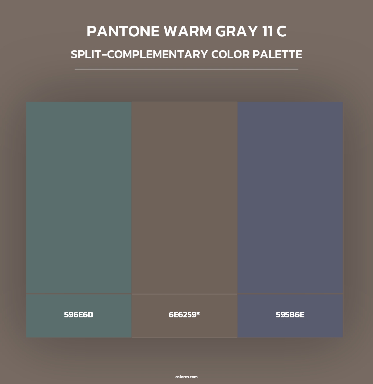 PANTONE Warm Gray 11 C - Split-Complementary Color Palette