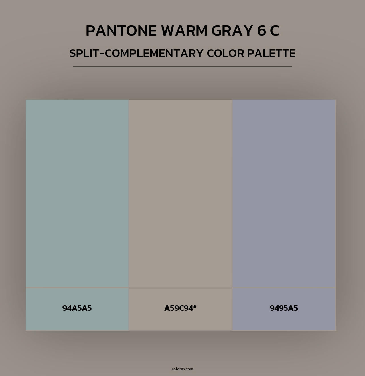 PANTONE Warm Gray 6 C - Split-Complementary Color Palette