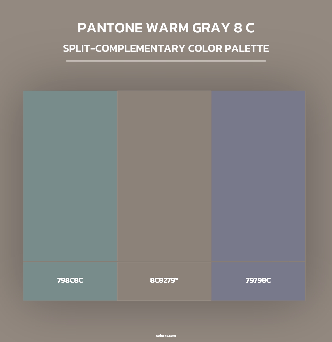 PANTONE Warm Gray 8 C - Split-Complementary Color Palette