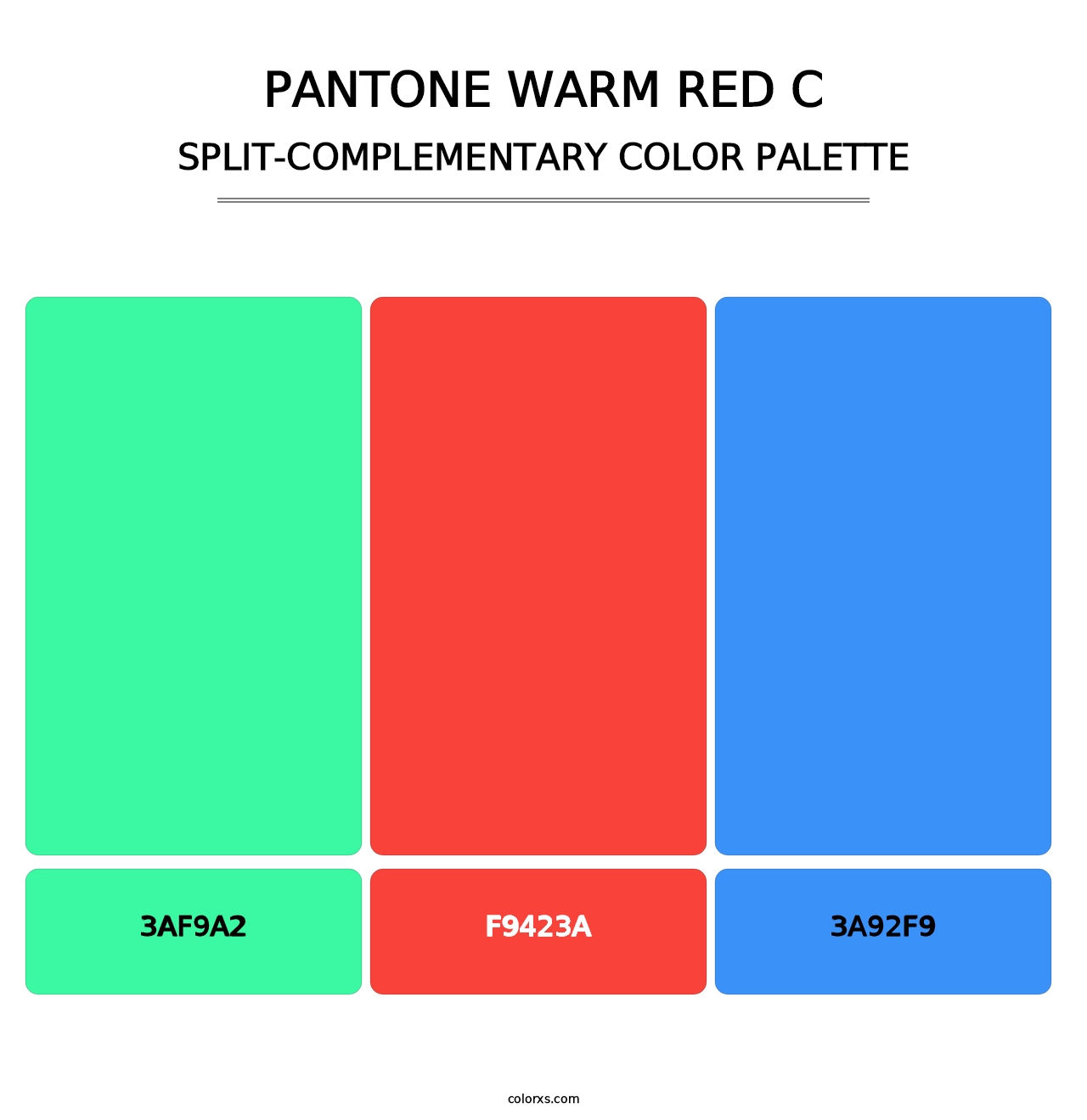 PANTONE Warm Red C - Split-Complementary Color Palette