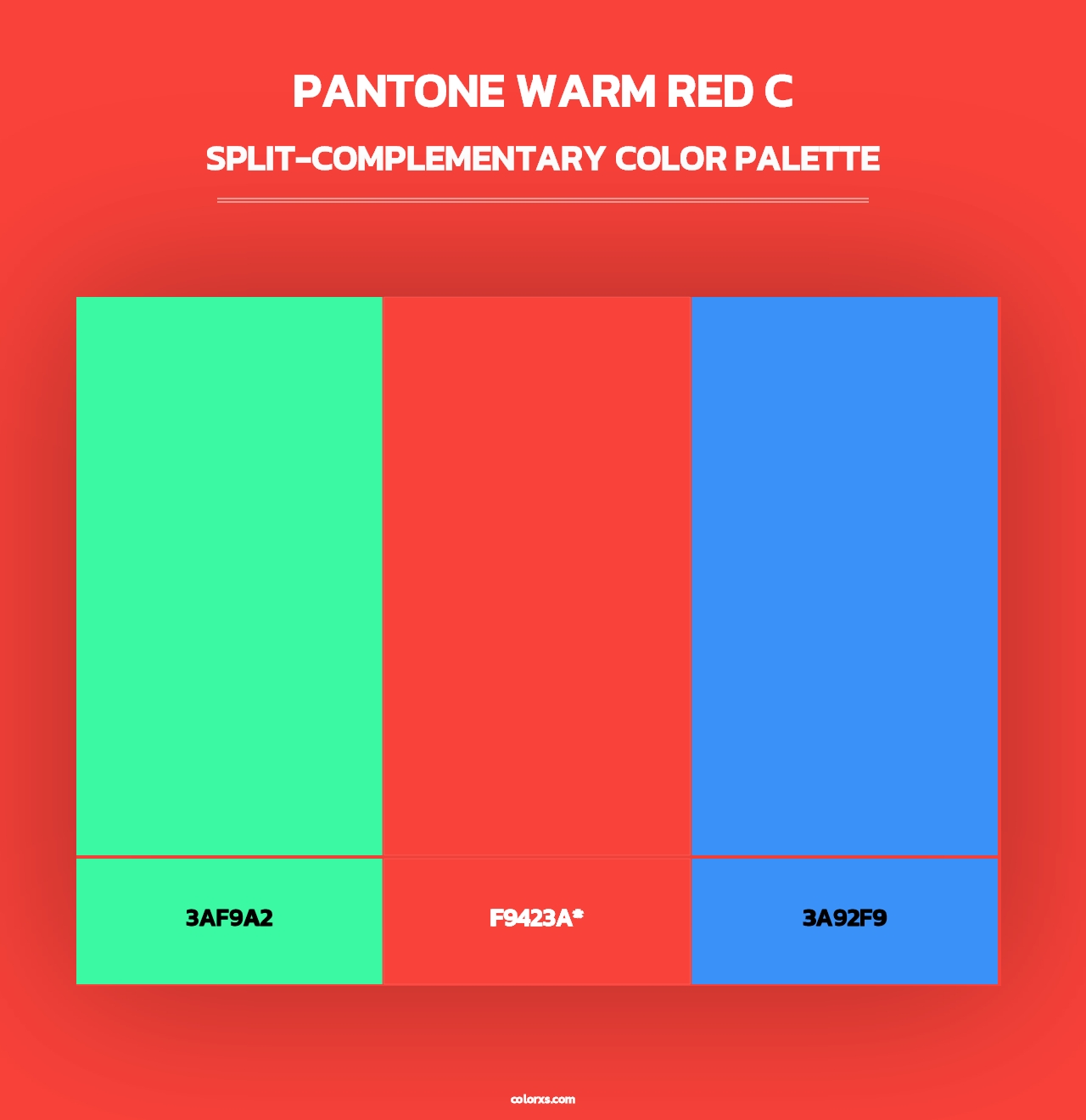 PANTONE Warm Red C - Split-Complementary Color Palette