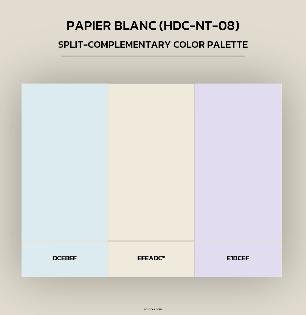 Papier Blanc (HDC-NT-08) - Split-Complementary Color Palette