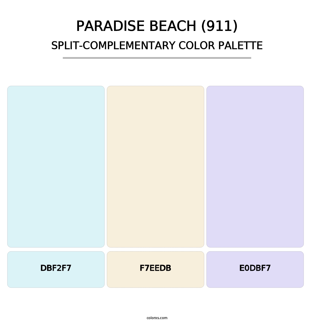 Paradise Beach (911) - Split-Complementary Color Palette