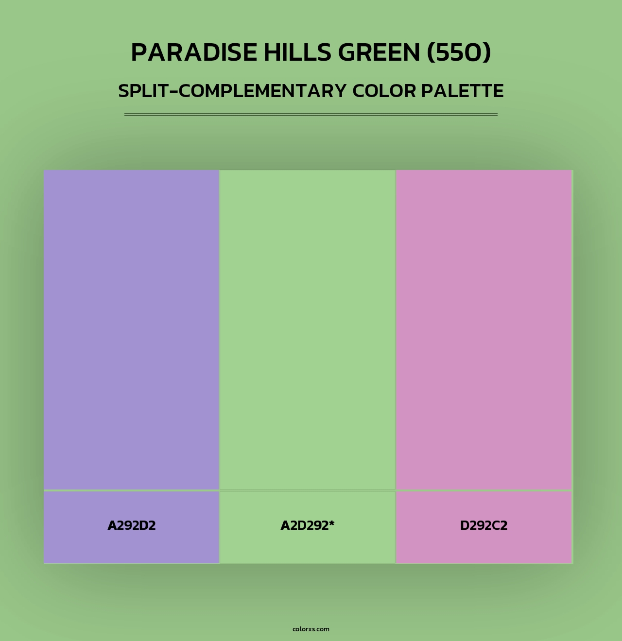 Paradise Hills Green (550) - Split-Complementary Color Palette