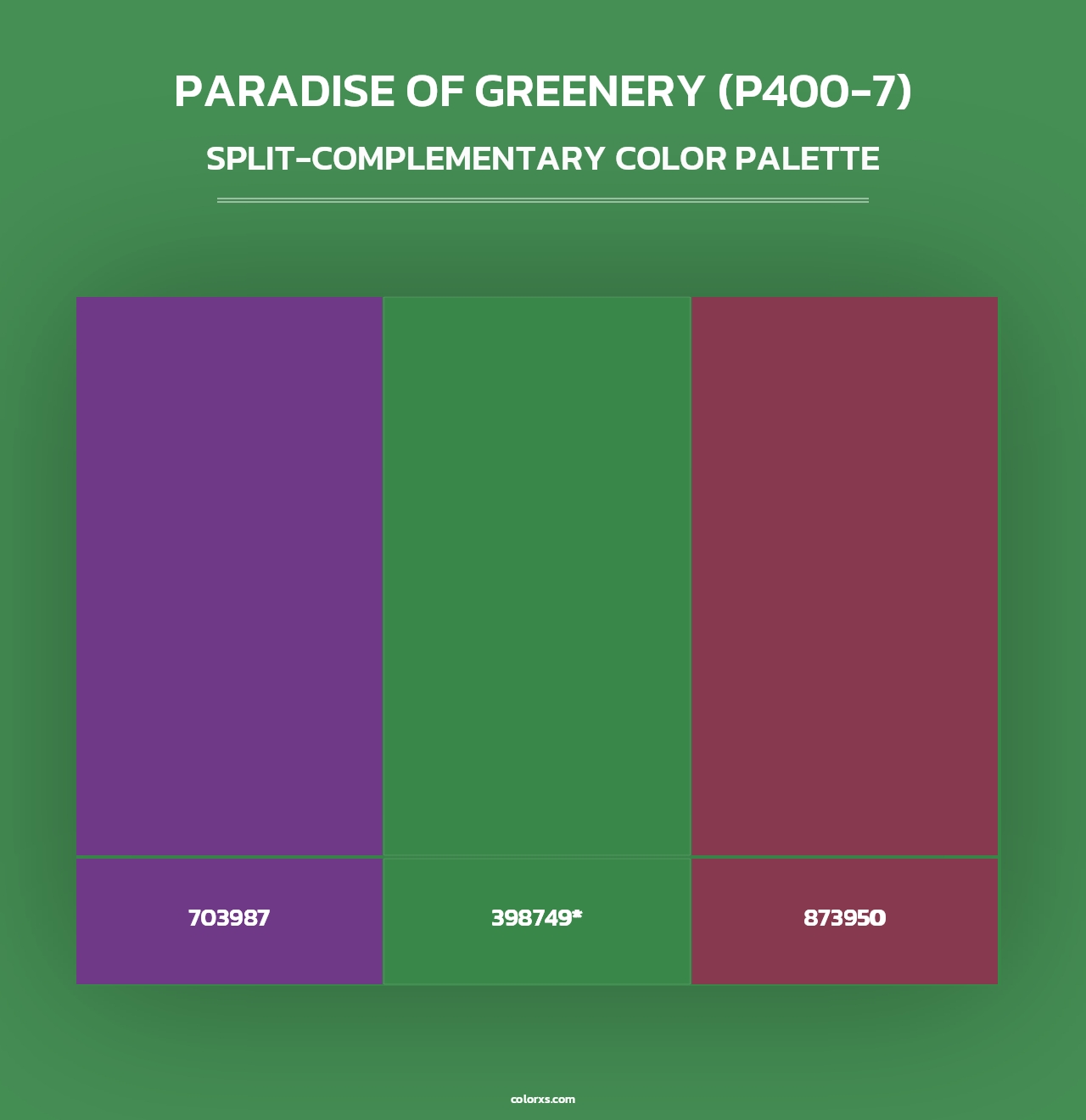 Paradise Of Greenery (P400-7) - Split-Complementary Color Palette