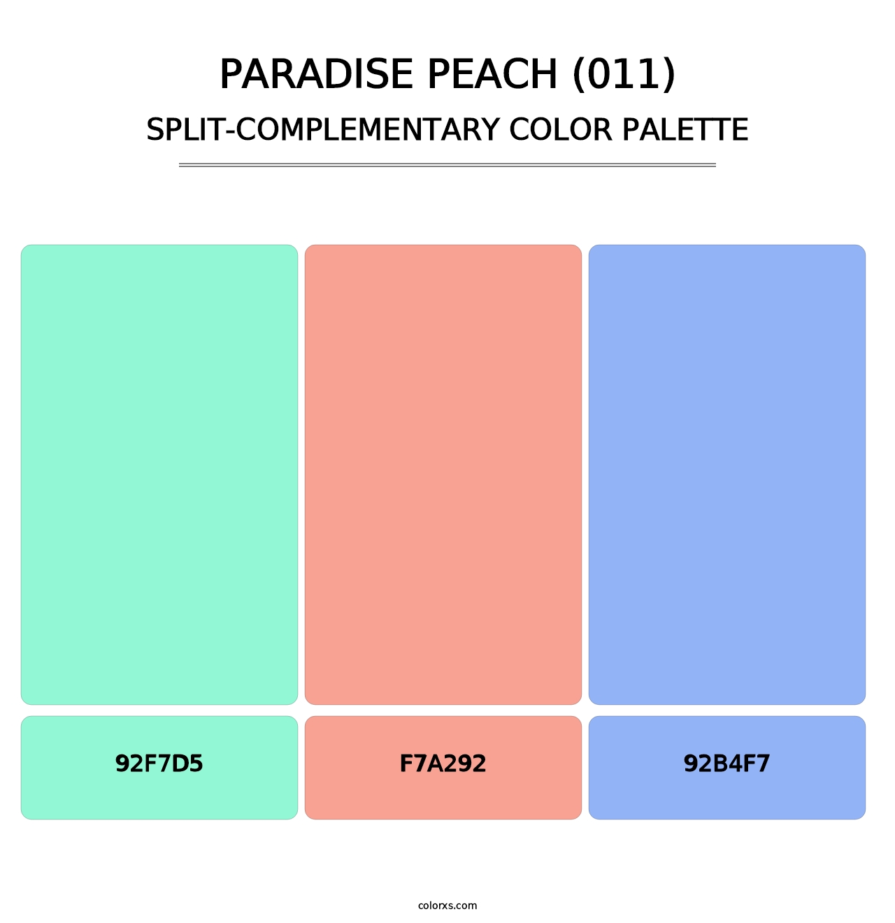 Paradise Peach (011) - Split-Complementary Color Palette